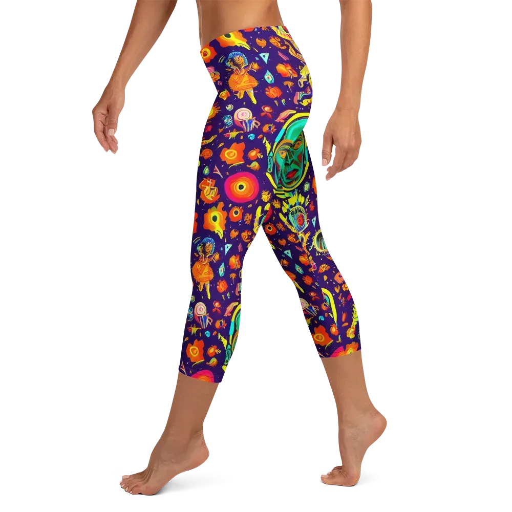 Celestial Quirk on Capri Leggings — Left