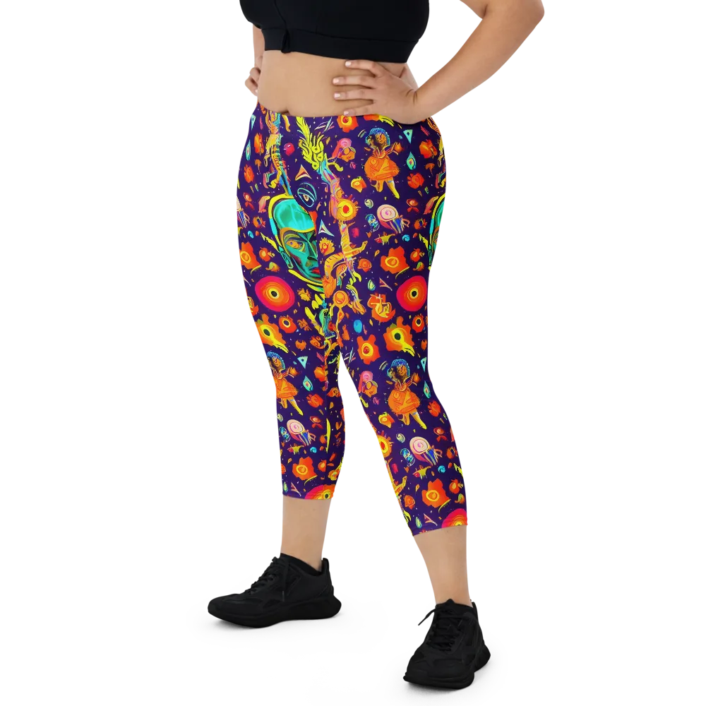 Celestial Quirk on Capri Leggings — Front