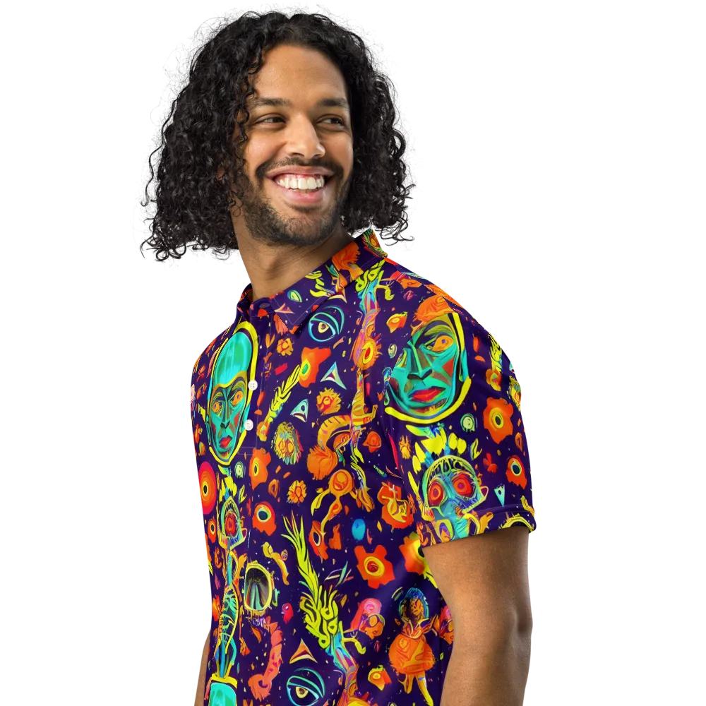 Celestial Quirk on Men's Slim Fit Polo Shirt — Left Front