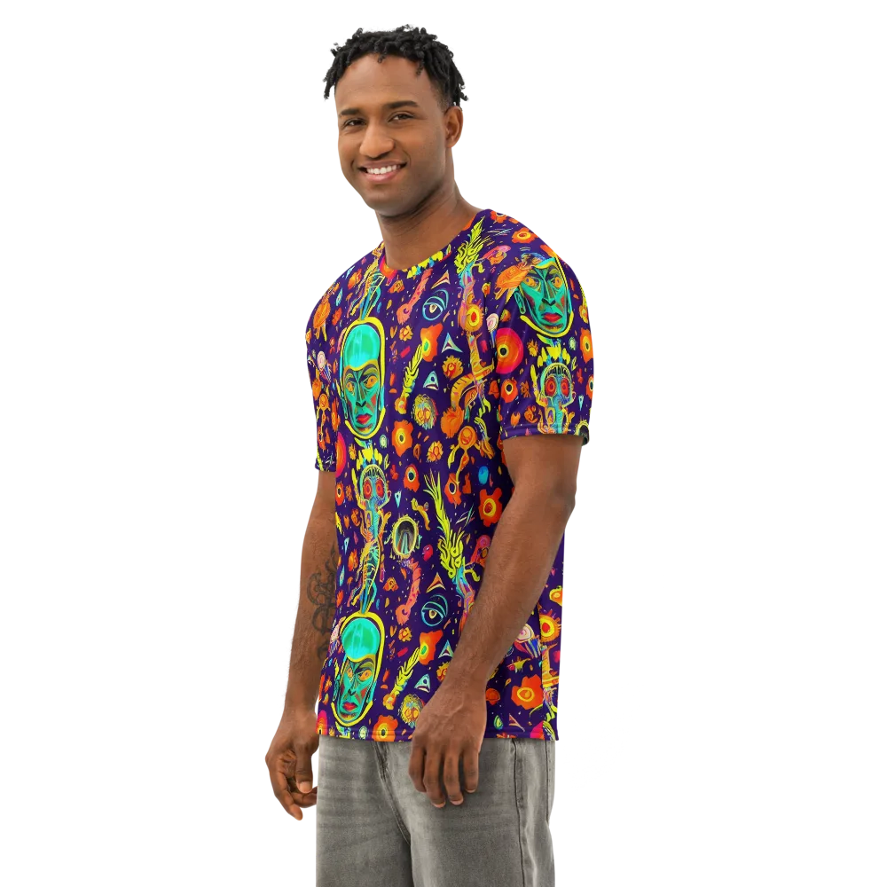 Celestial Quirk on Men's Cotton Crew Neck T-Shirt — Left Front