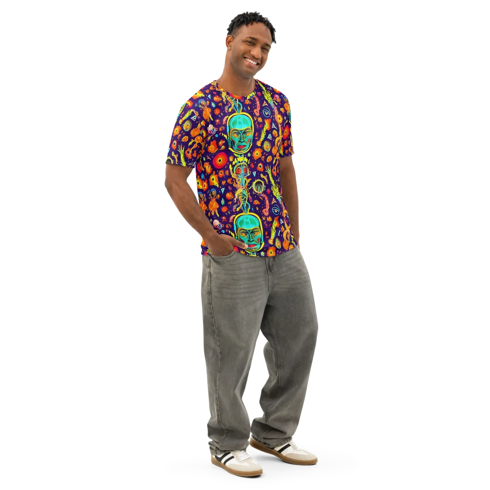 Celestial Quirk on Men's Cotton Crew Neck T-Shirt — Right Front