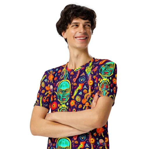 Celestial Quirk on a Men's Crew Neck T-Shirt