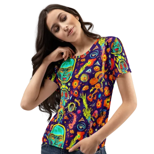 Celestial Quirk on a Women's Crew Neck T-Shirt