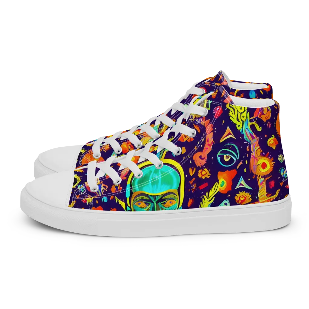 Celestial Quirk on Women's High Top Canvas Shoes — Left