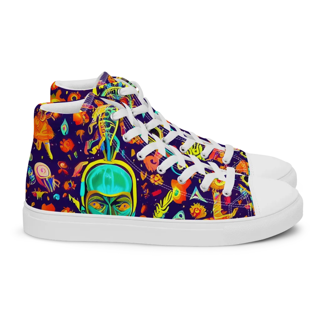 Celestial Quirk on Women's High Top Canvas Shoes — Right