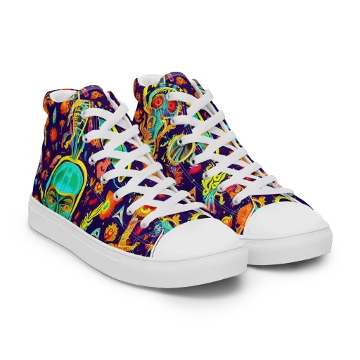 Celestial Quirk on a Women's High Top Canvas Shoes