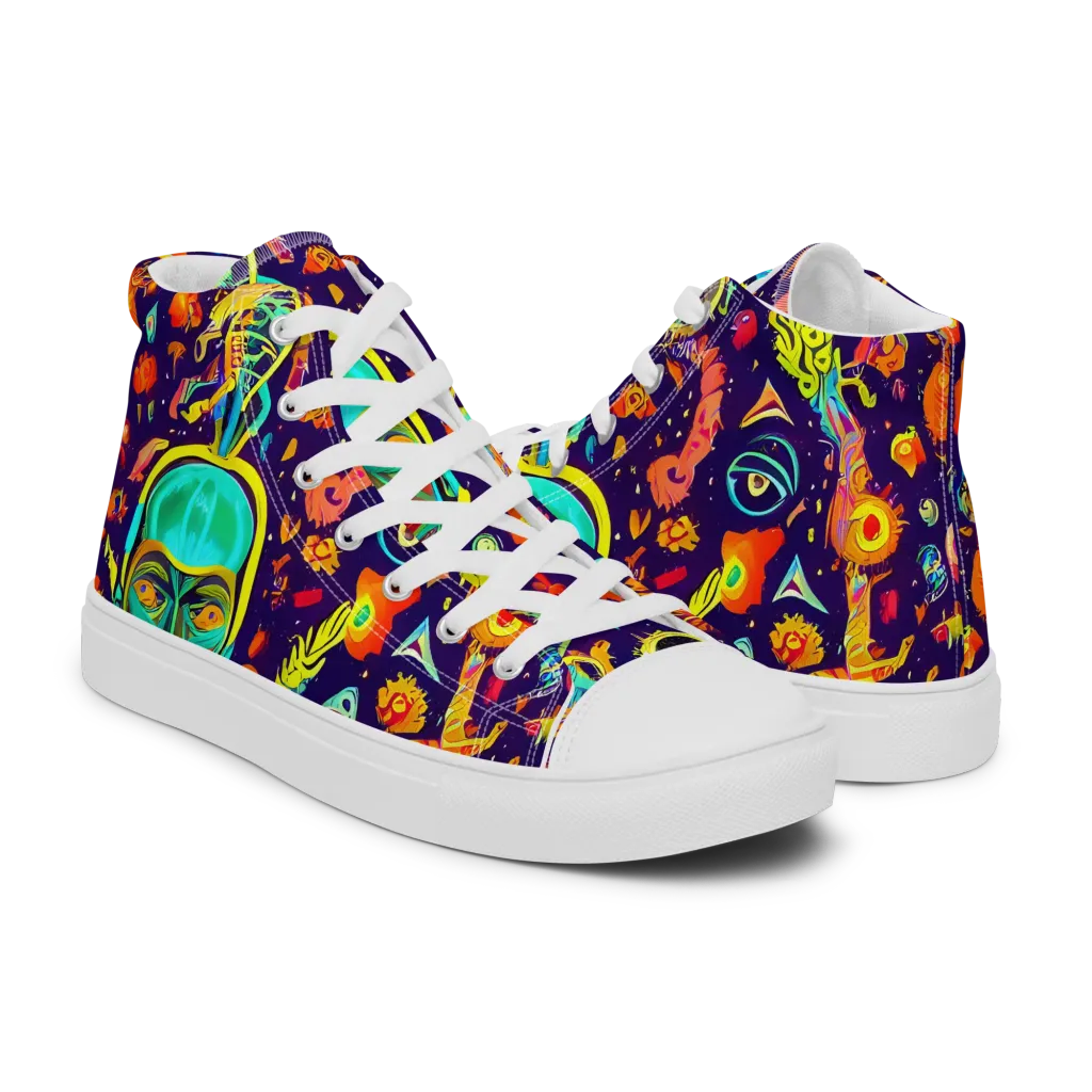 Celestial Quirk on Women's High Top Canvas Shoes — Right