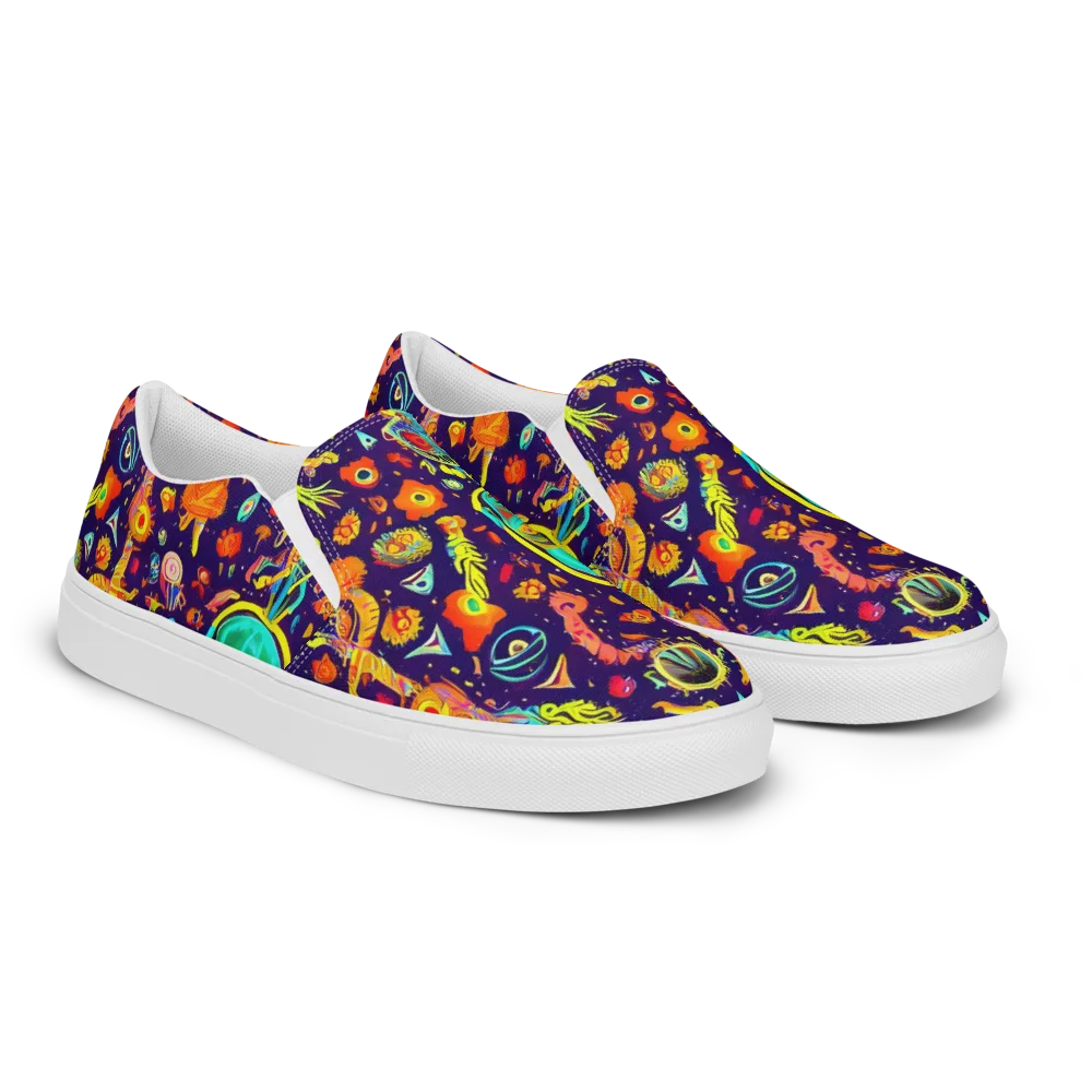 Celestial Quirk on Men's Slip-On Canvas Shoes — Right Front