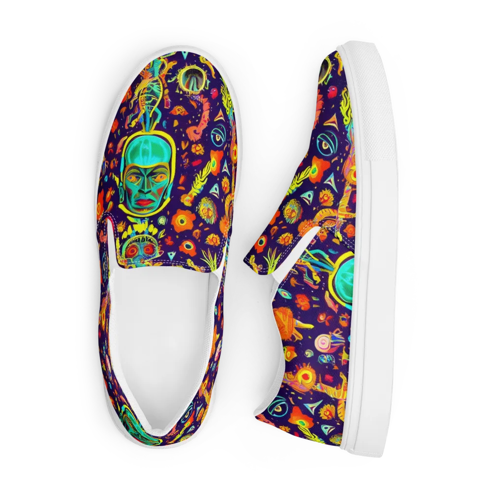 Celestial Quirk on Men's Slip-On Canvas Shoes — Front
