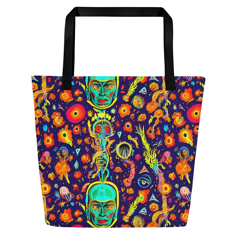 Celestial Quirk on Large Tote Bag W/ Pocket — Front