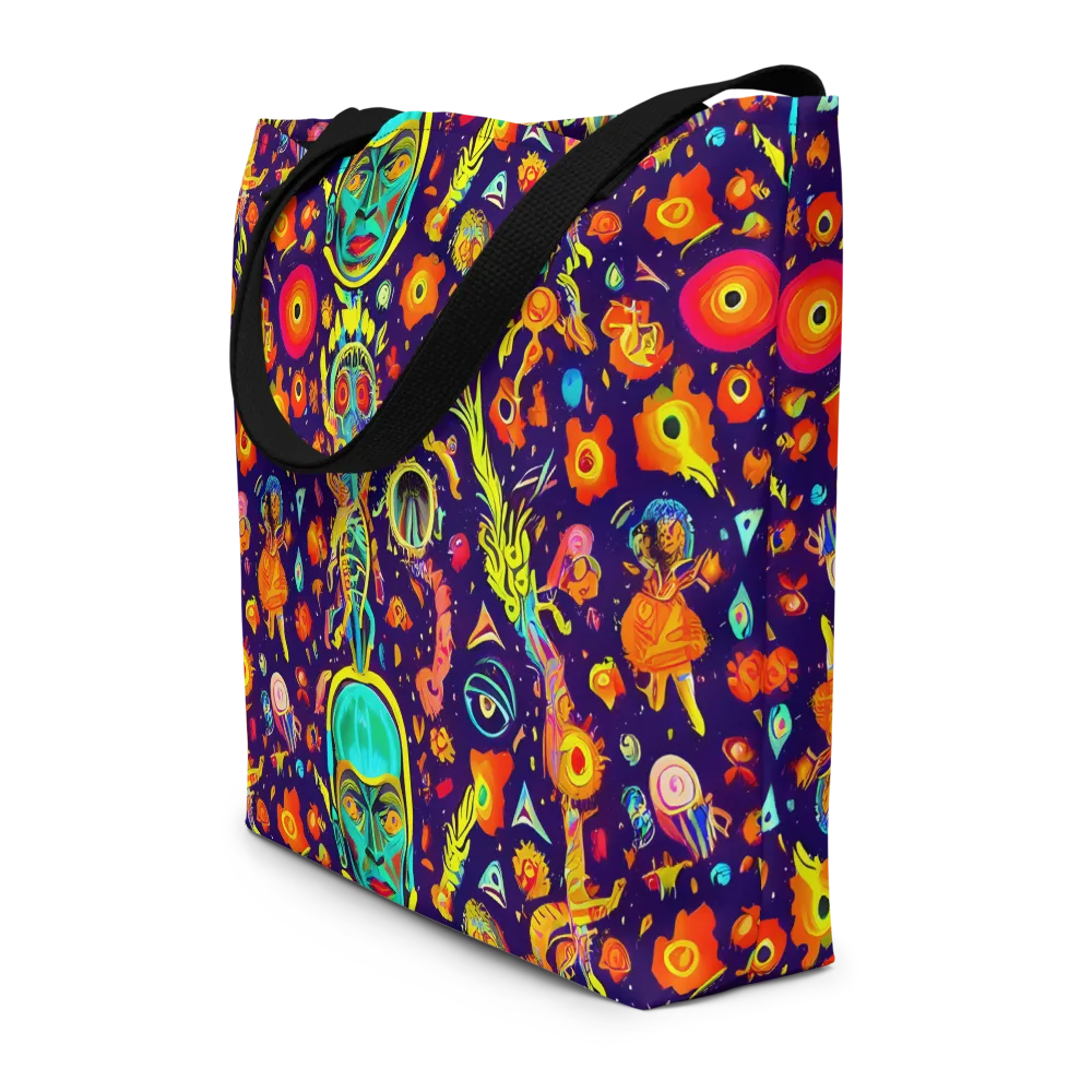 Celestial Quirk on Large Tote Bag W/ Pocket — Front