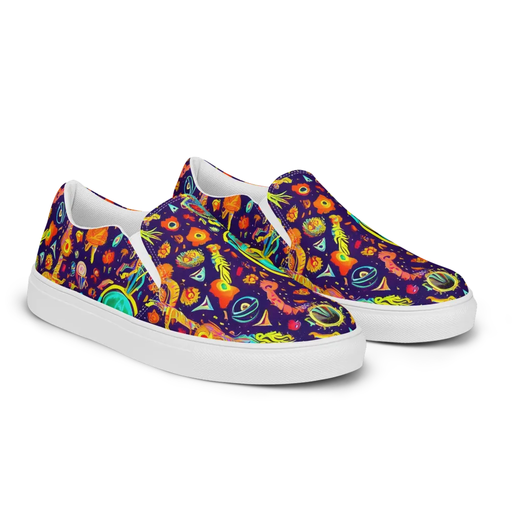 Celestial Quirk on Women's Slip-On Canvas Shoes — Right Front