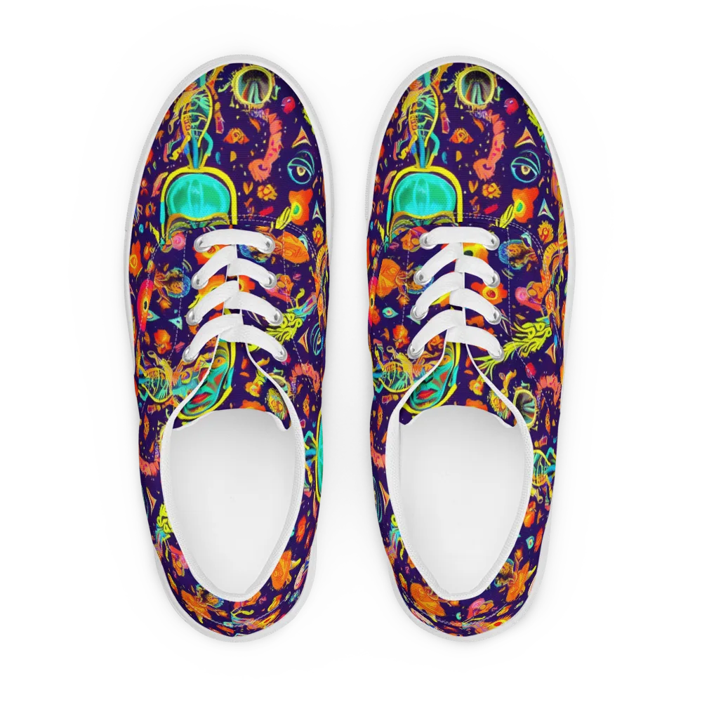 Celestial Quirk on Men's Lace-Up Canvas Shoes — Front