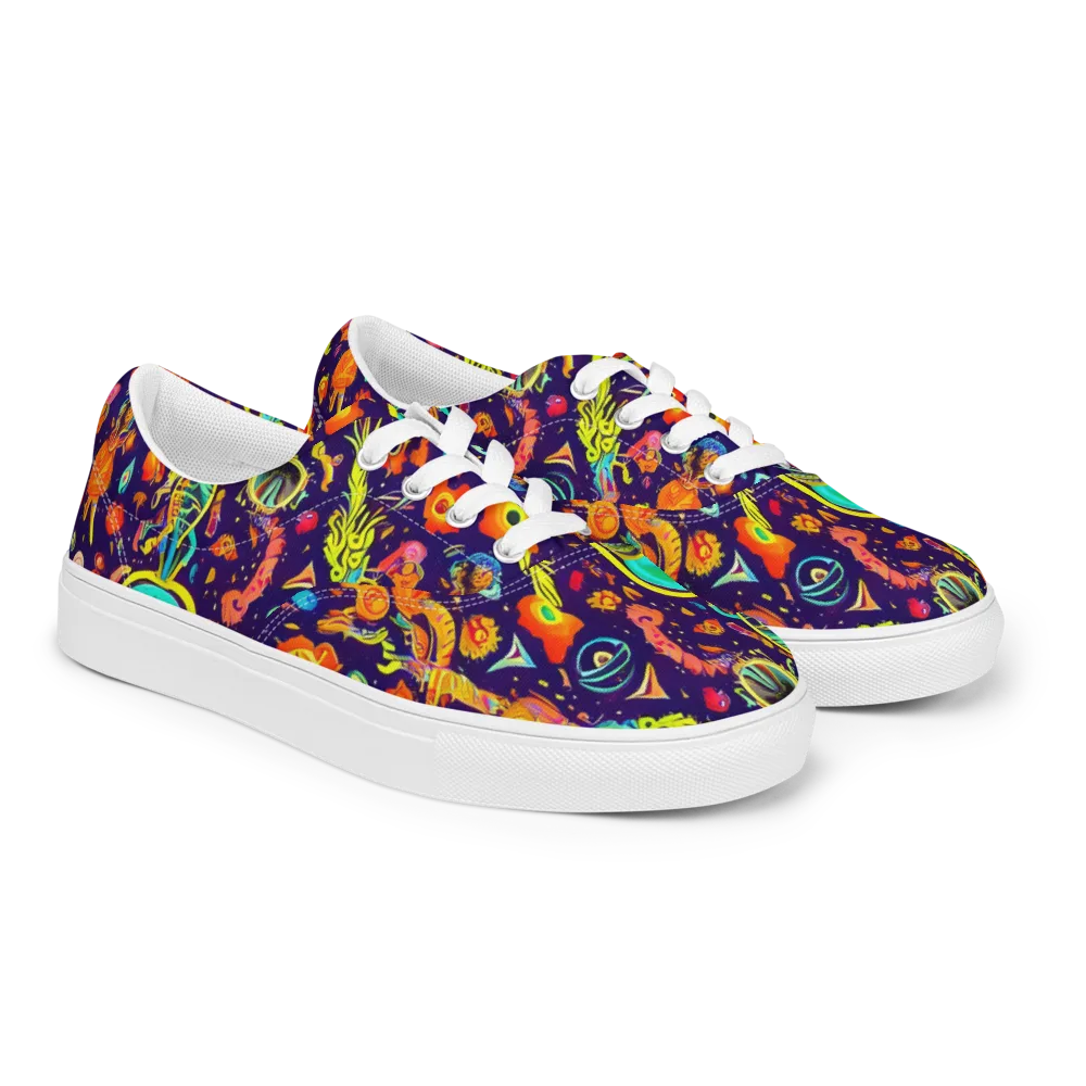 Celestial Quirk on Men's Lace-Up Canvas Shoes — Right Front