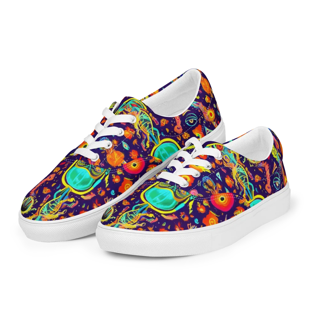 Celestial Quirk on Men's Lace-Up Canvas Shoes — Left Front