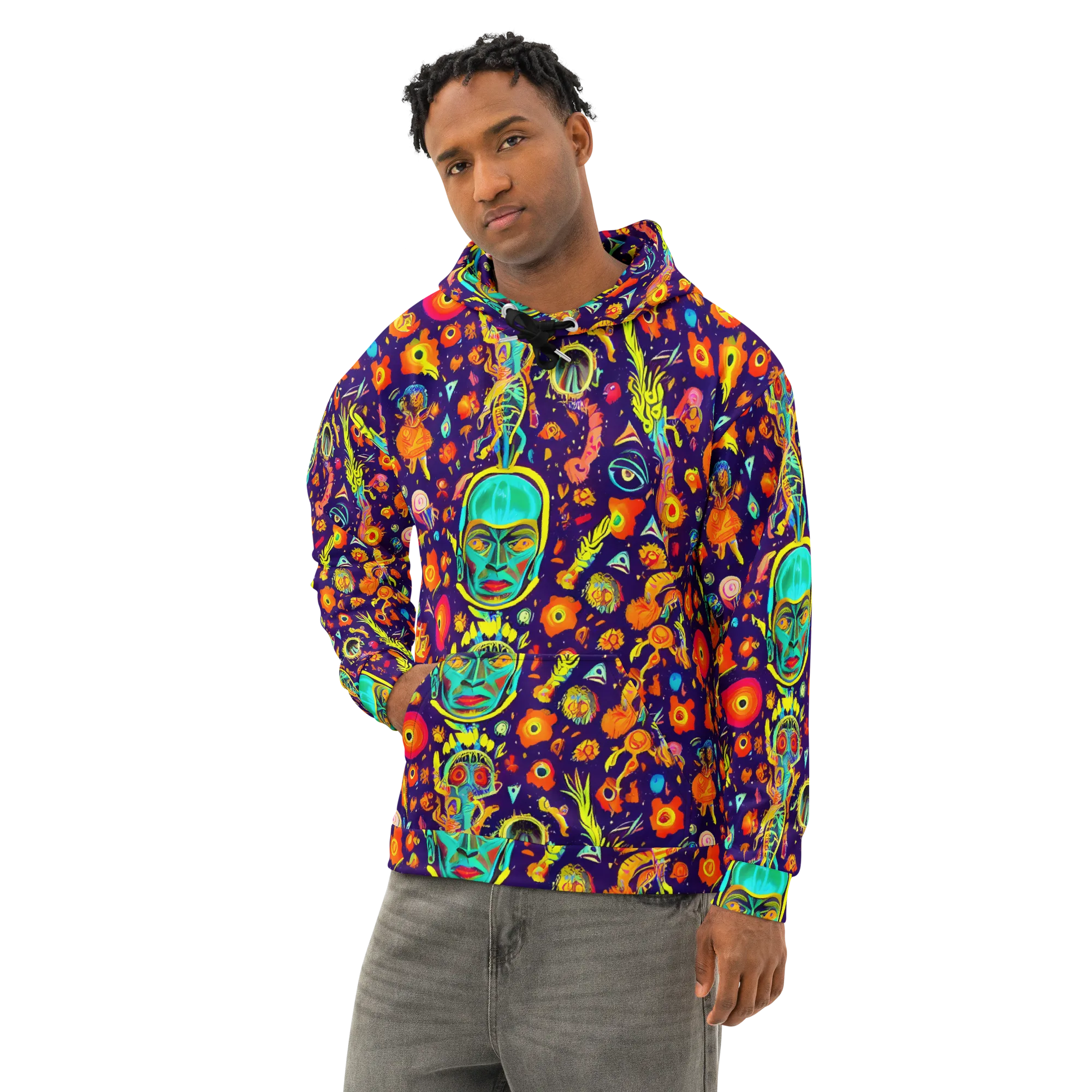 Celestial Quirk on Cotton Hoodie — Left Front