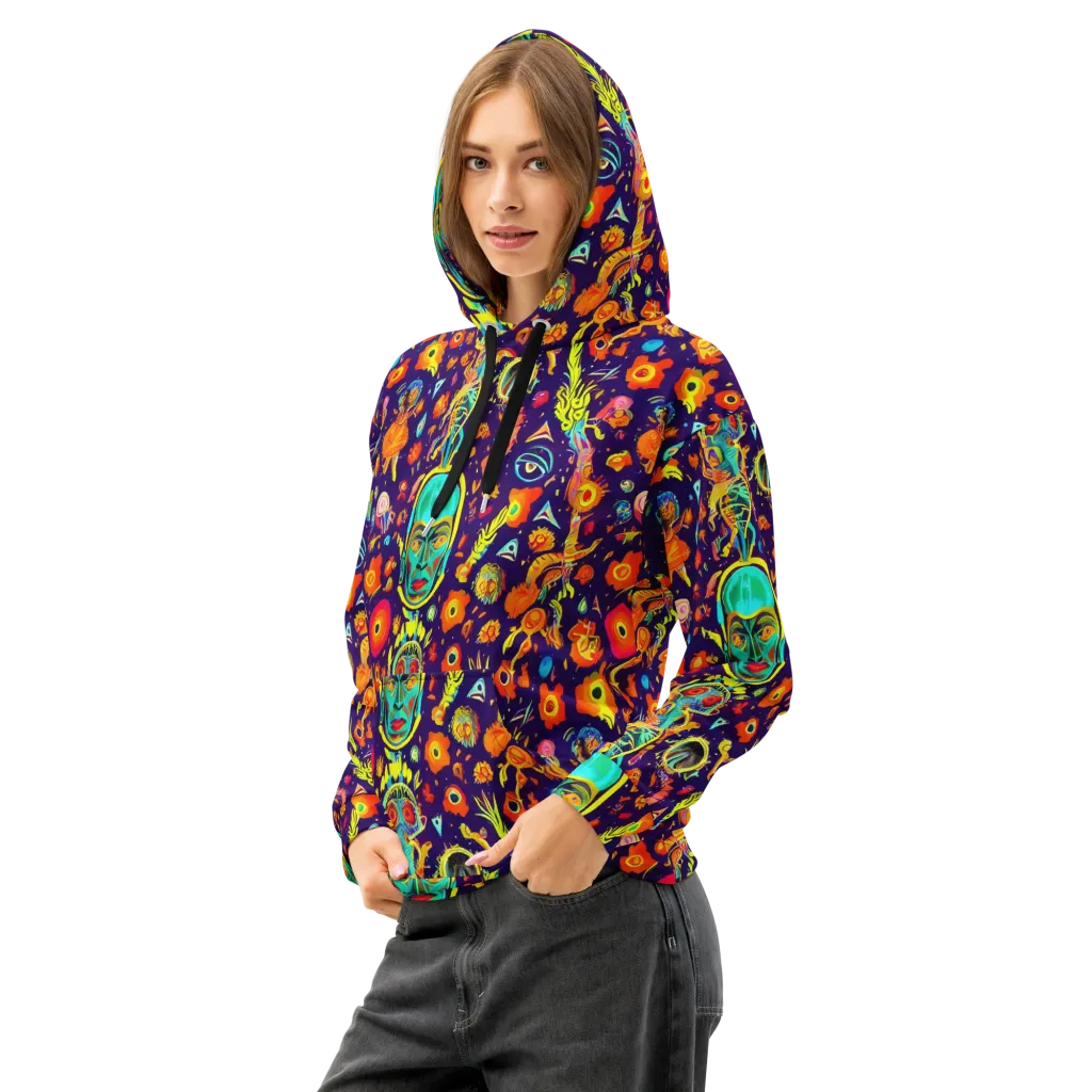 Celestial Quirk on Cotton Hoodie — Left Front