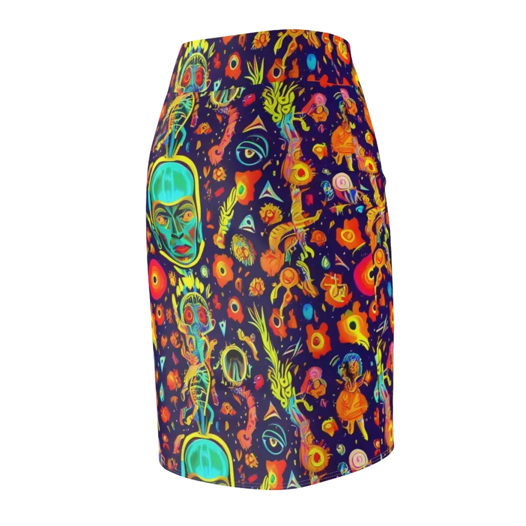 Celestial Quirk on Pencil Skirt — Back Side