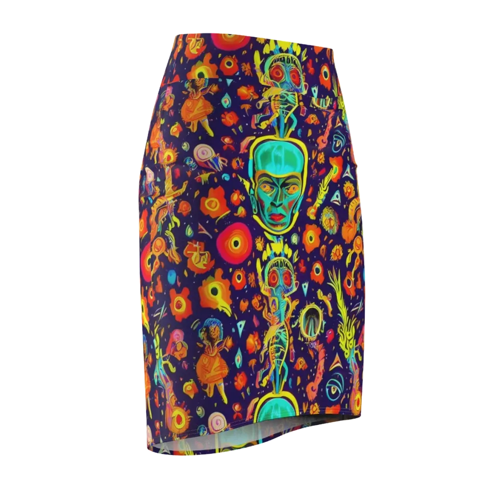 Celestial Quirk on Pencil Skirt — Front Side