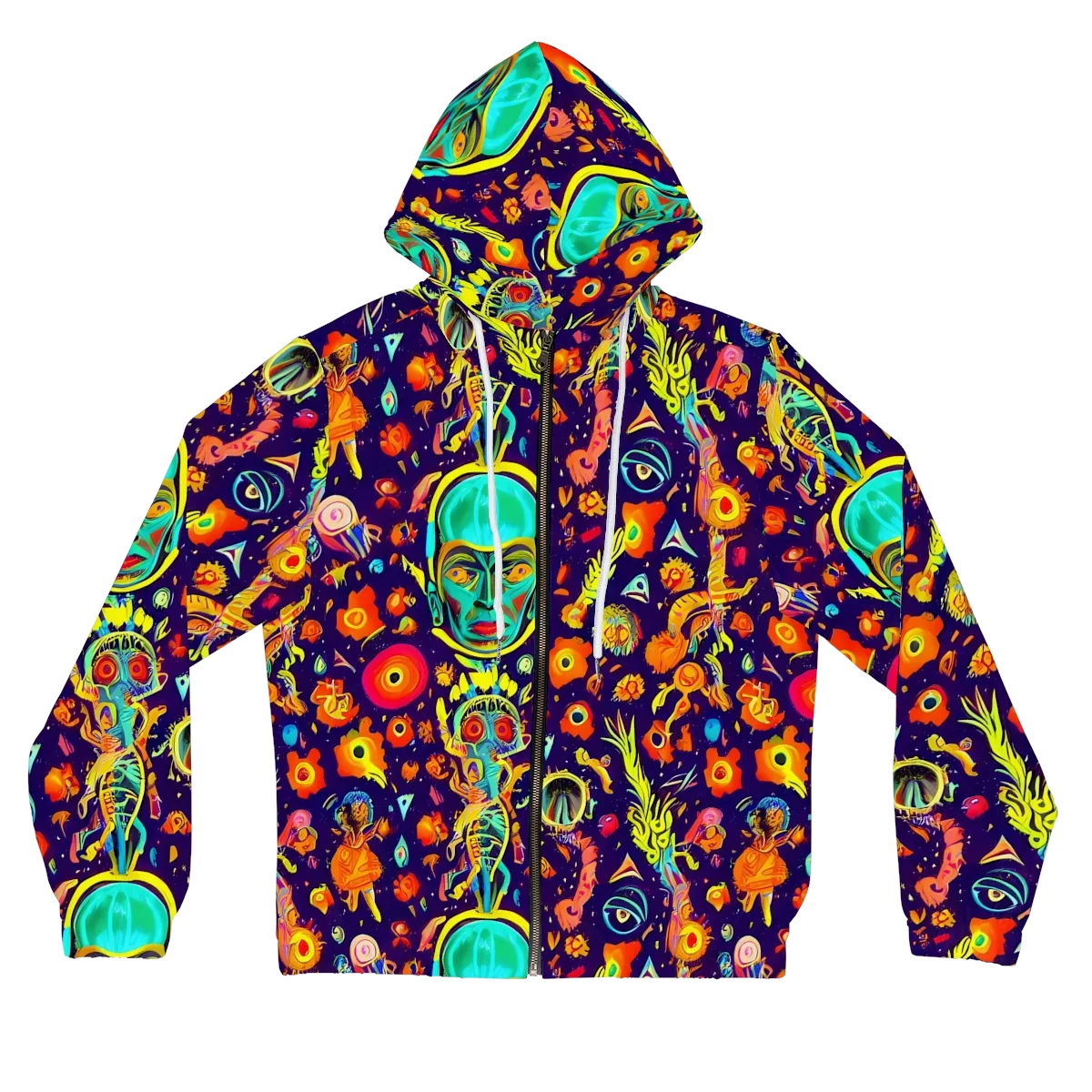 Celestial Quirk on Women's Full-Zip Hoodie — Front
