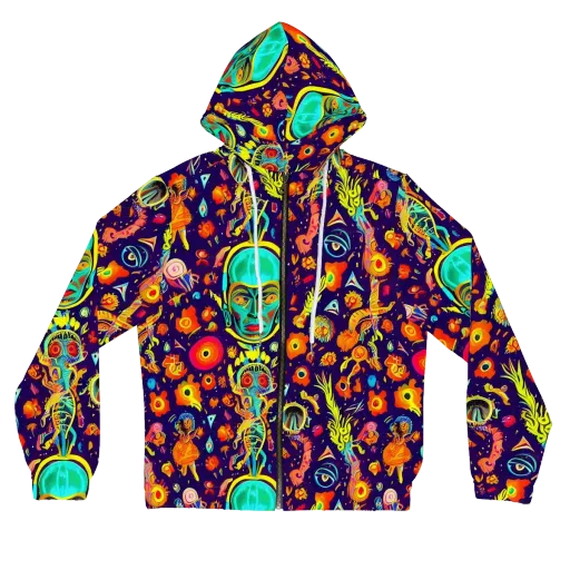 Celestial Quirk on a Women's Full-Zip Hoodie