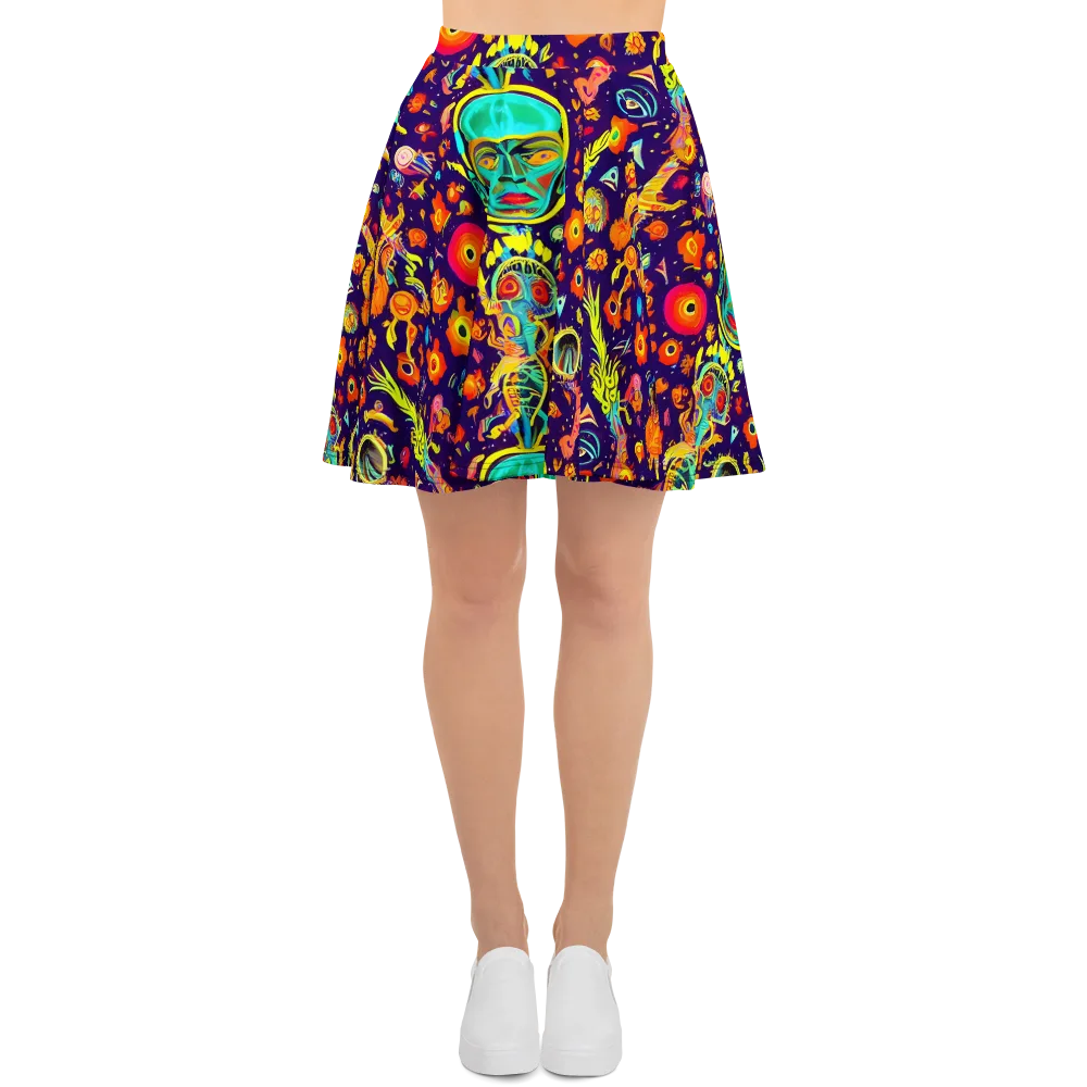 Celestial Quirk on Skater Skirt — Front