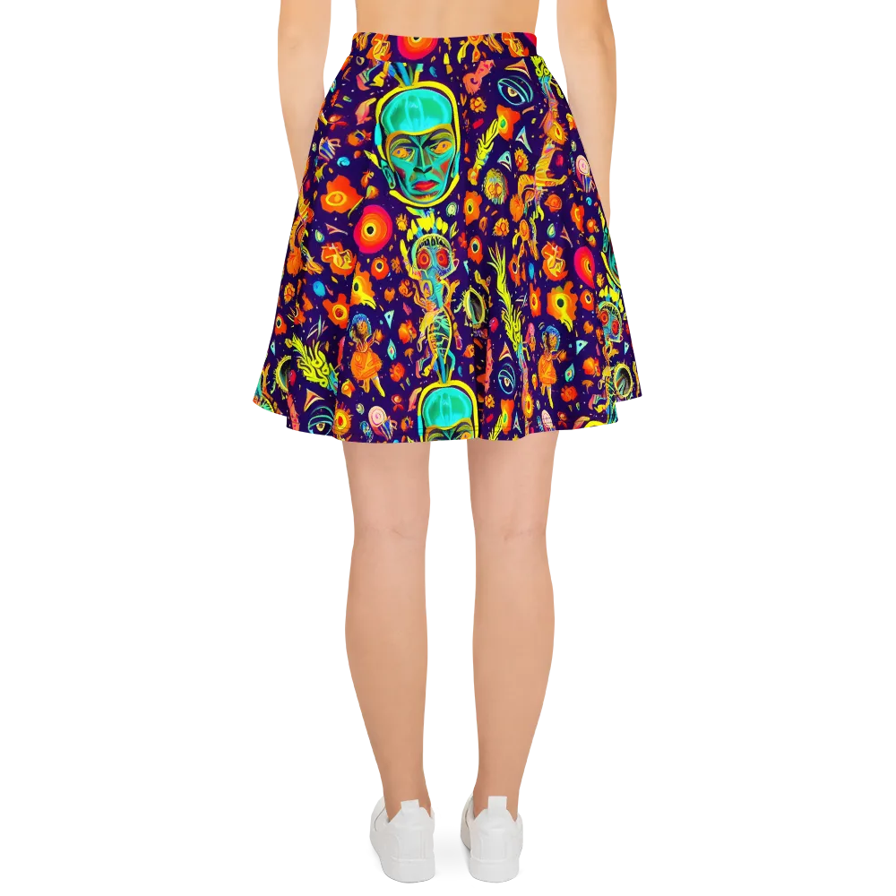 Celestial Quirk on Skater Skirt — Back