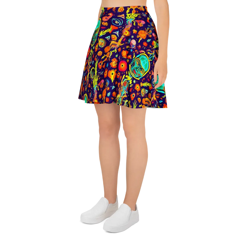 Celestial Quirk on Skater Skirt — Left