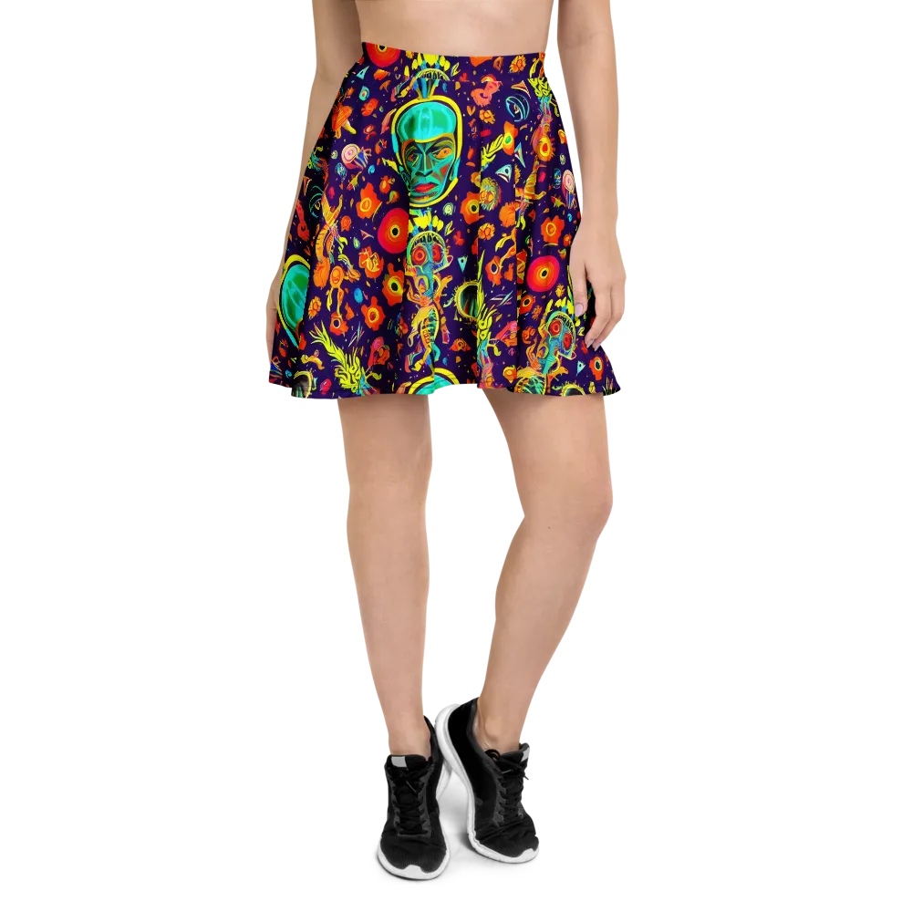 Celestial Quirk on Skater Skirt — Front