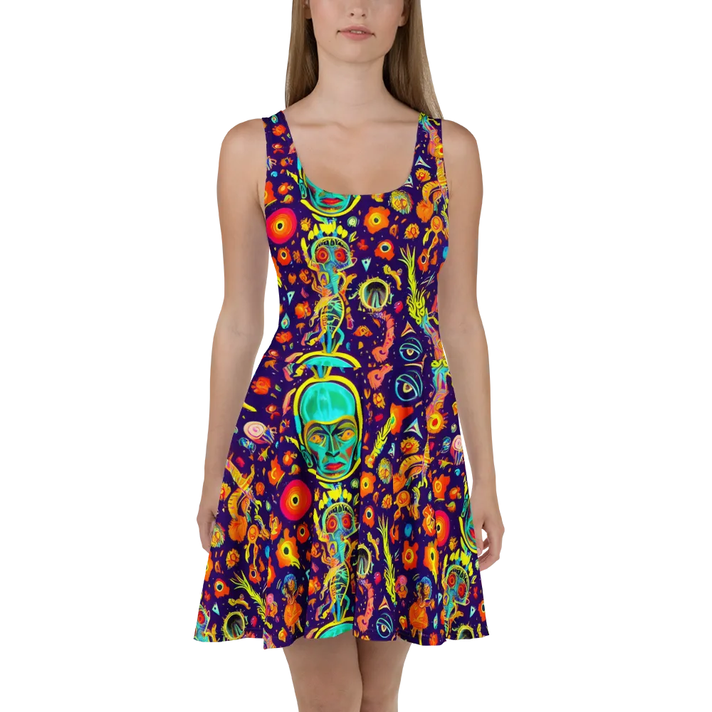Celestial Quirk on Skater Dress — Front