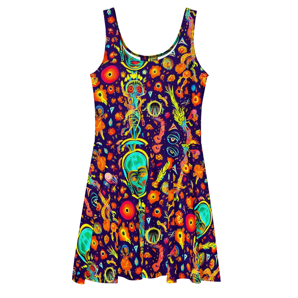 Celestial Quirk on Skater Dress — Front