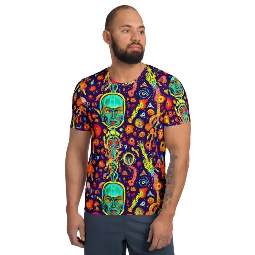 Celestial Quirk on a Men's Athletic T-Shirt