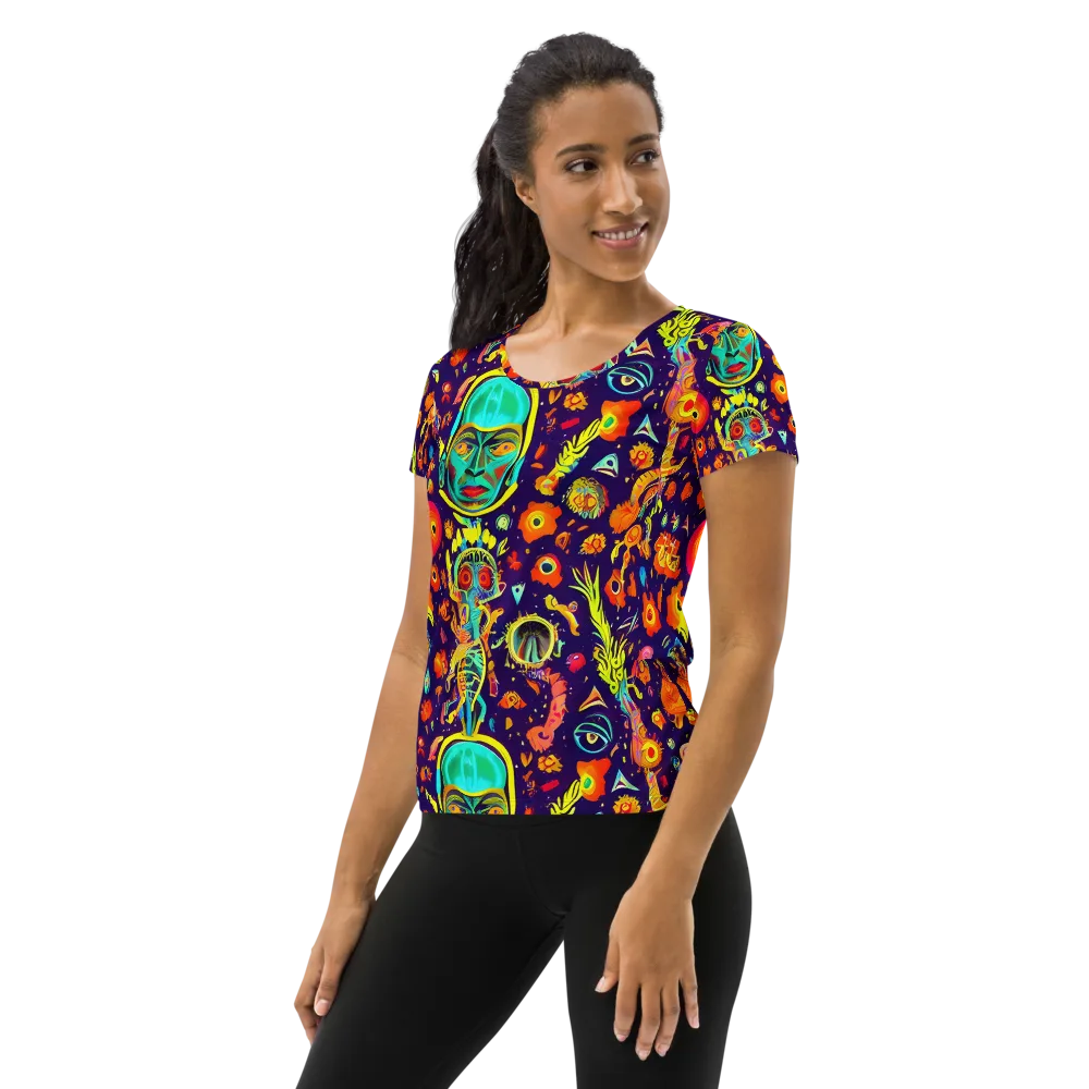 Celestial Quirk on Women's Athletic T-Shirt — Left