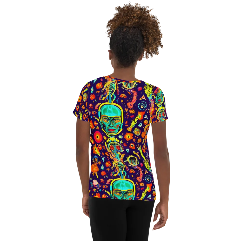 Celestial Quirk on Women's Athletic T-Shirt — Back