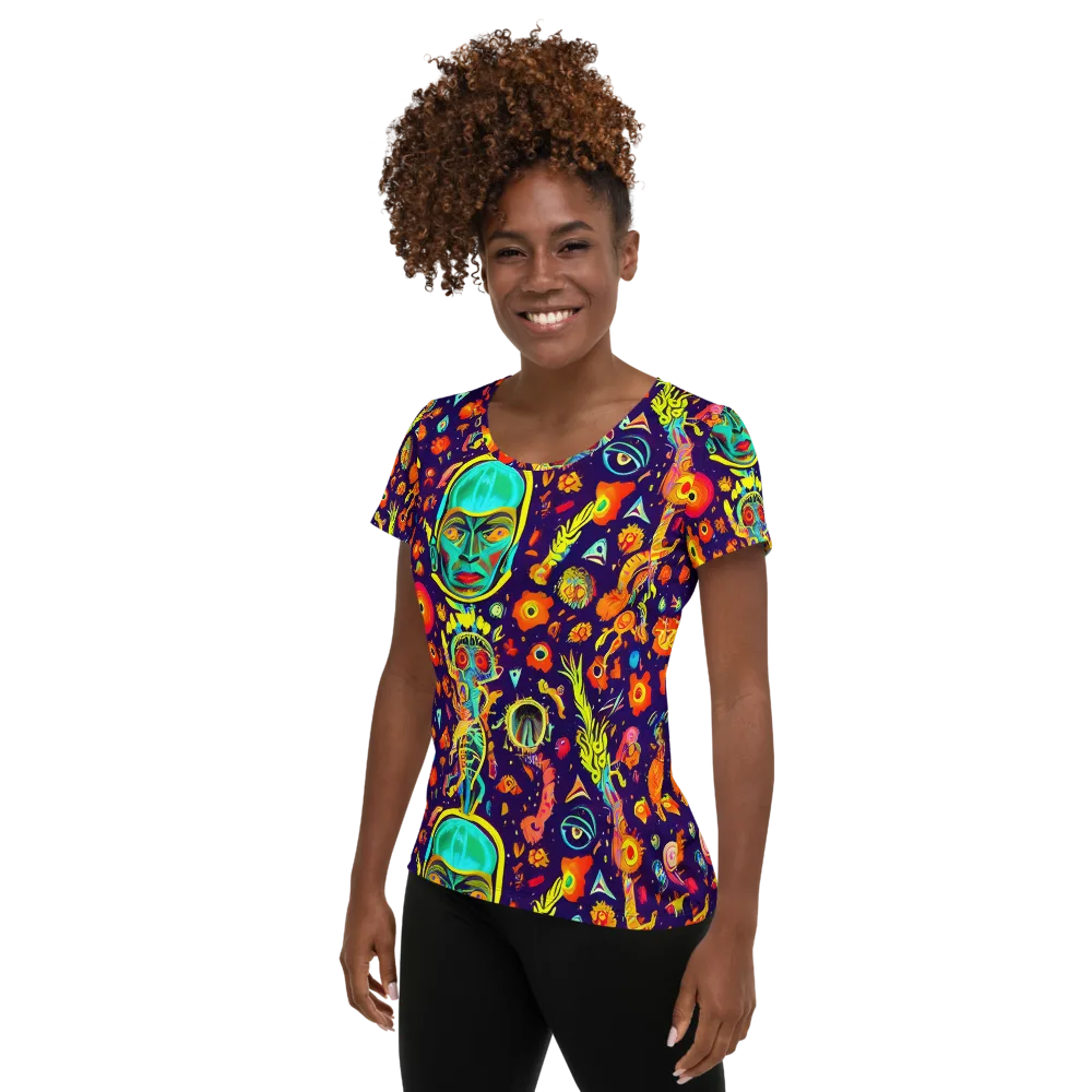 Celestial Quirk on Women's Athletic T-Shirt — Left