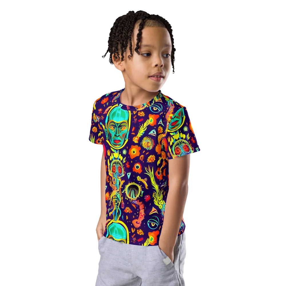Celestial Quirk on Kids Crew Neck T-Shirt — Left Front