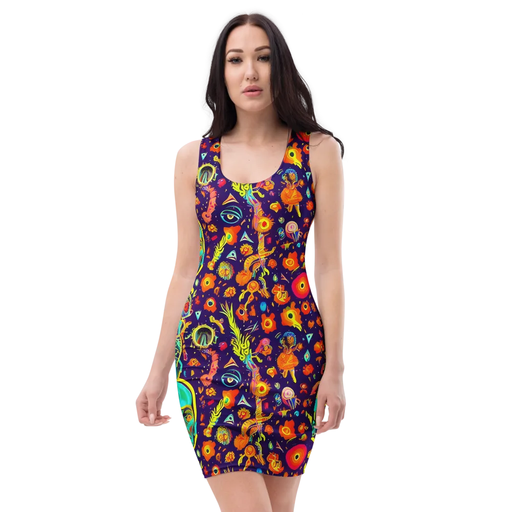 Celestial Quirk on Bodycon Dress — Front