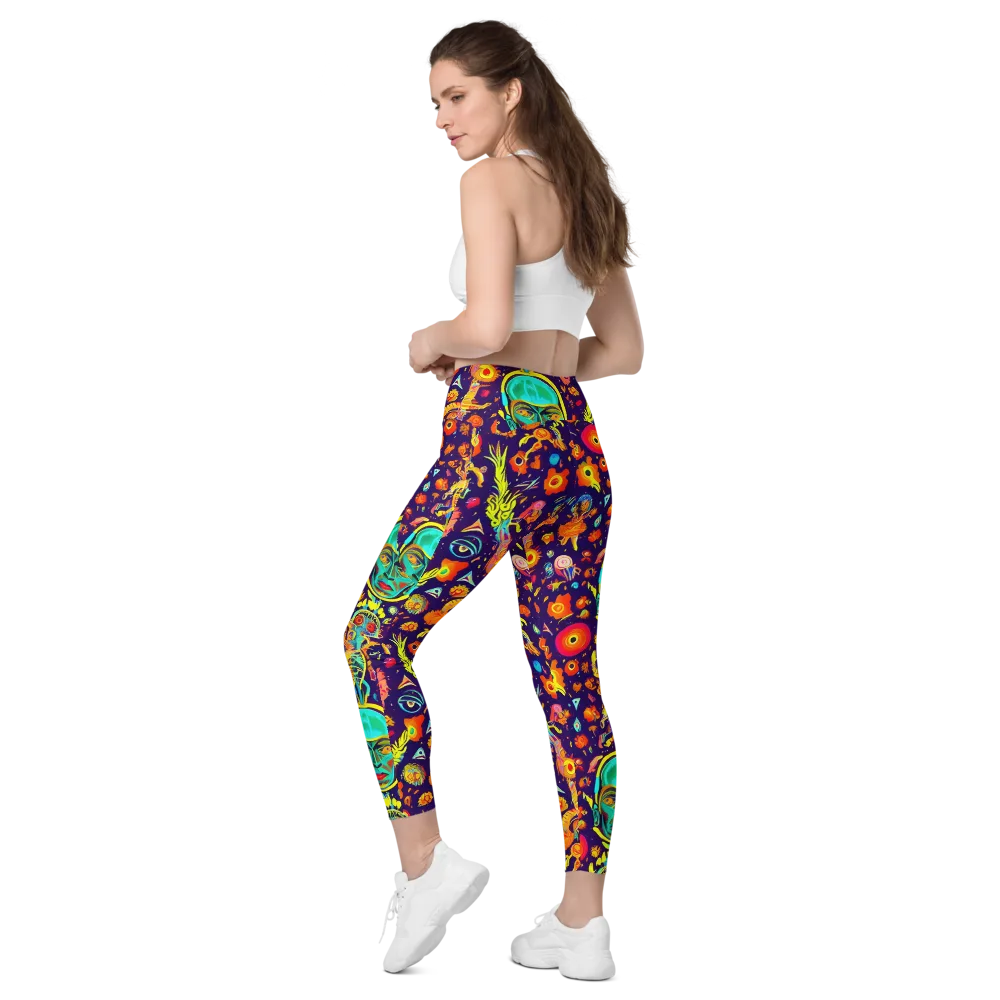 Celestial Quirk on Leggings with Pockets — Left Back