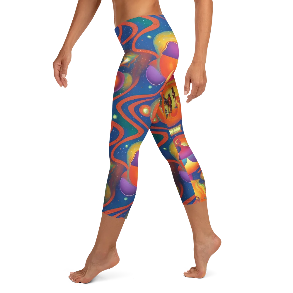Dreams of Dimension on Capri Leggings — Left