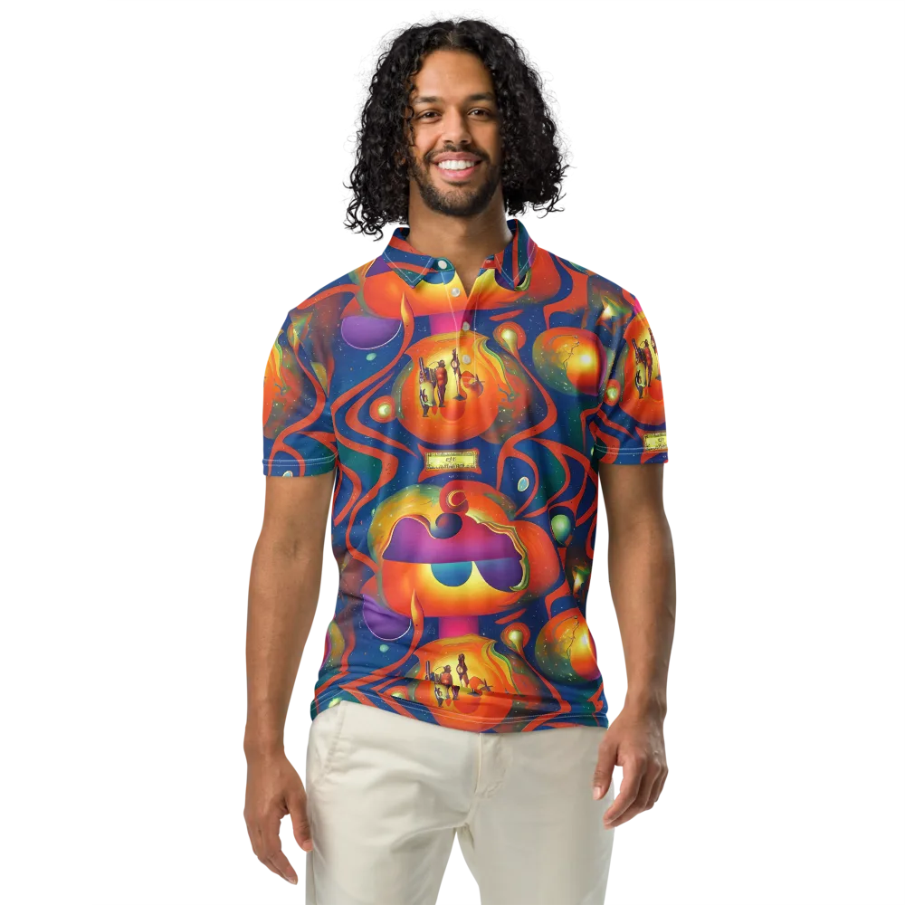 Dreams of Dimension on Men's Slim Fit Polo Shirt — Front
