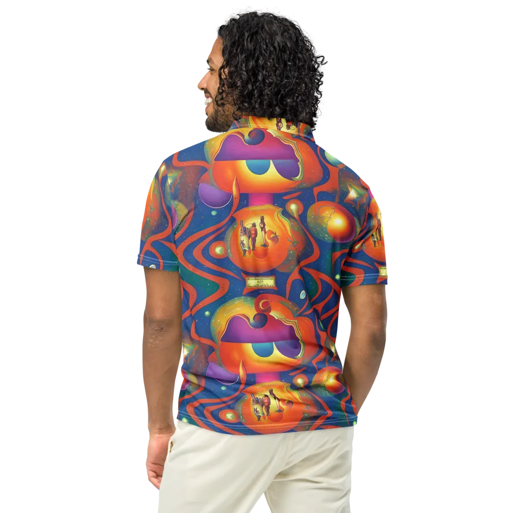 Dreams of Dimension on Men's Slim Fit Polo Shirt — Back