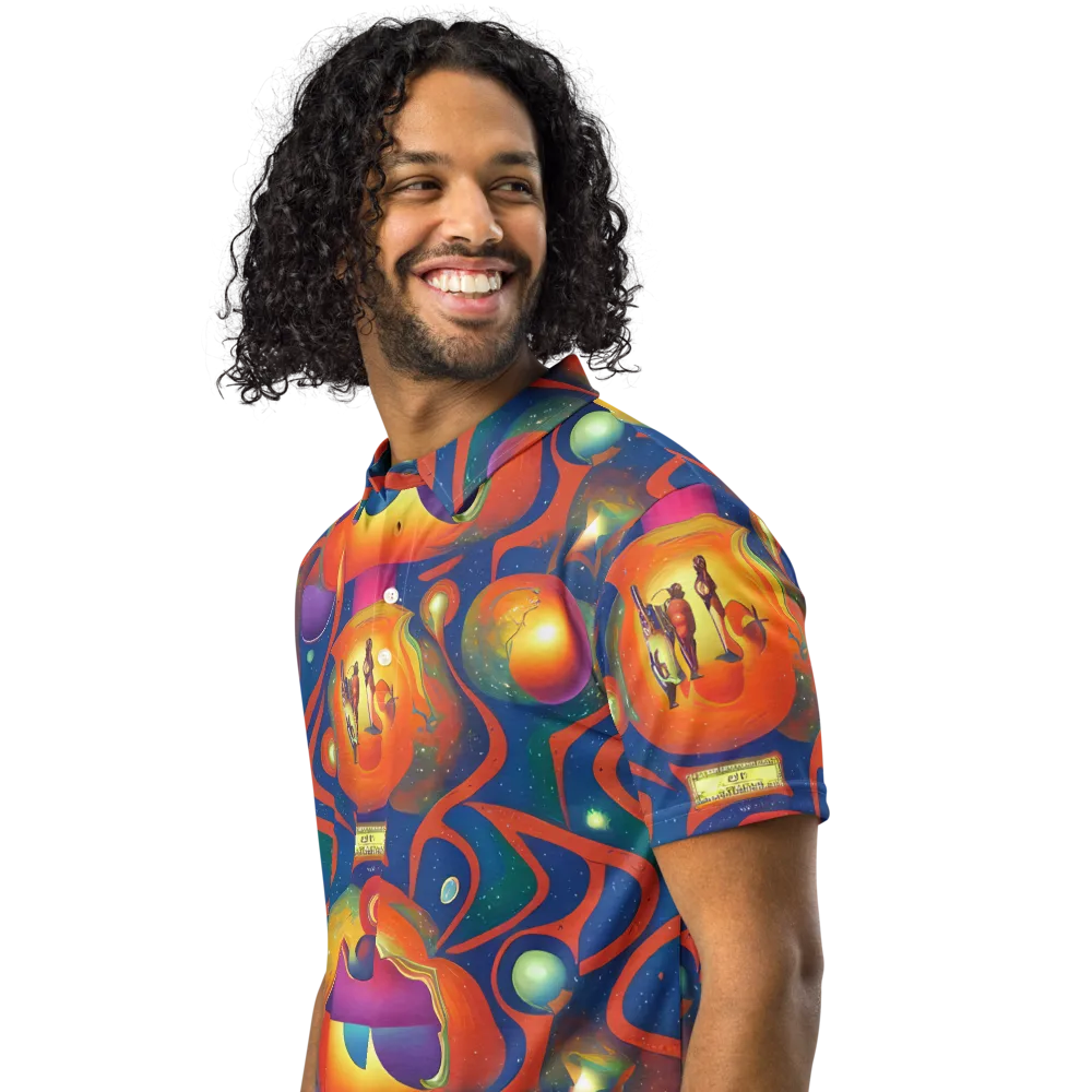 Dreams of Dimension on Men's Slim Fit Polo Shirt — Left Front
