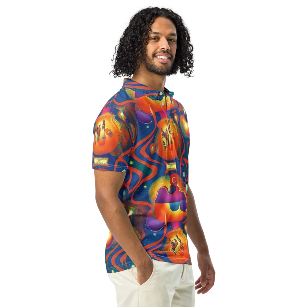 Dreams of Dimension on Men's Slim Fit Polo Shirt — Right Front