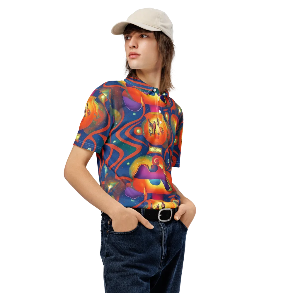 Dreams of Dimension on Men's Slim Fit Polo Shirt — Right Front