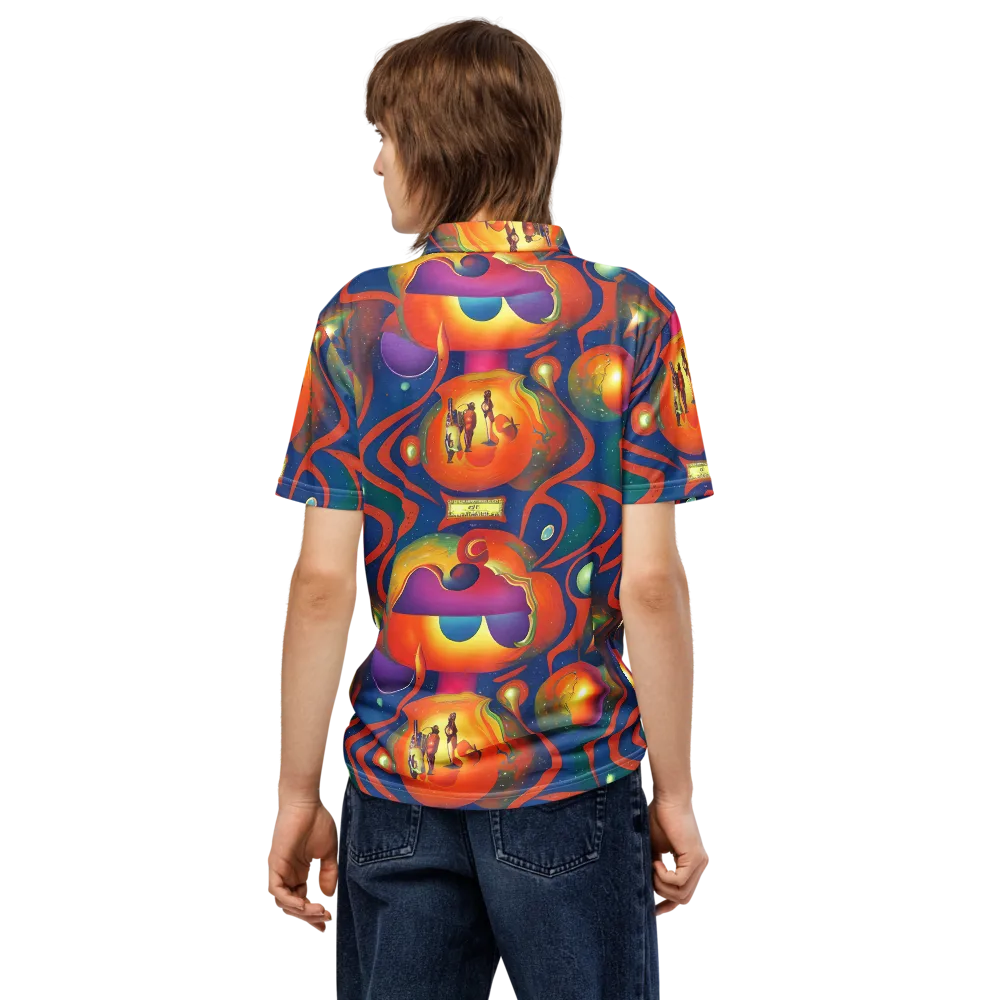 Dreams of Dimension on Men's Slim Fit Polo Shirt — Back
