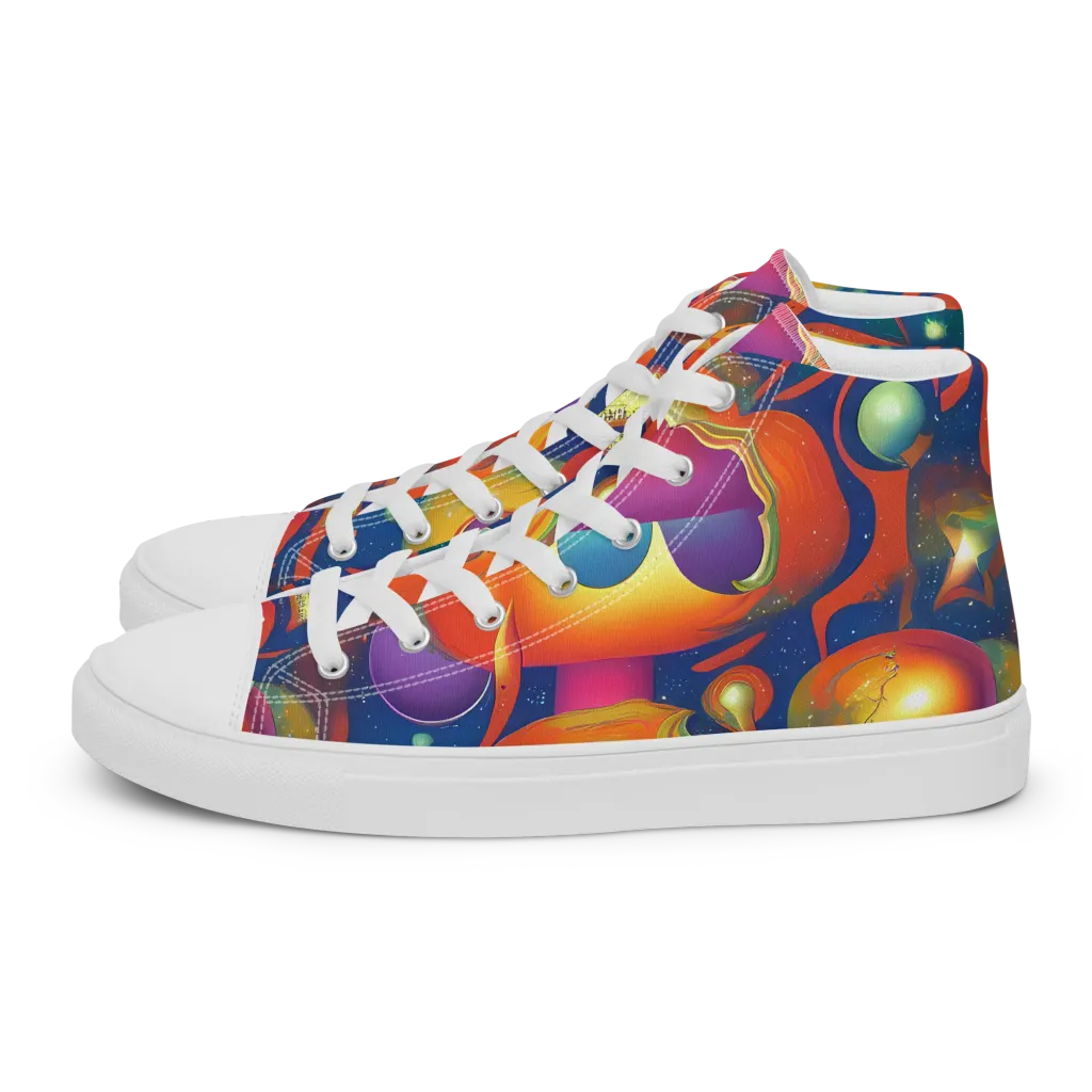 Dreams of Dimension on Women's High Top Canvas Shoes — Left