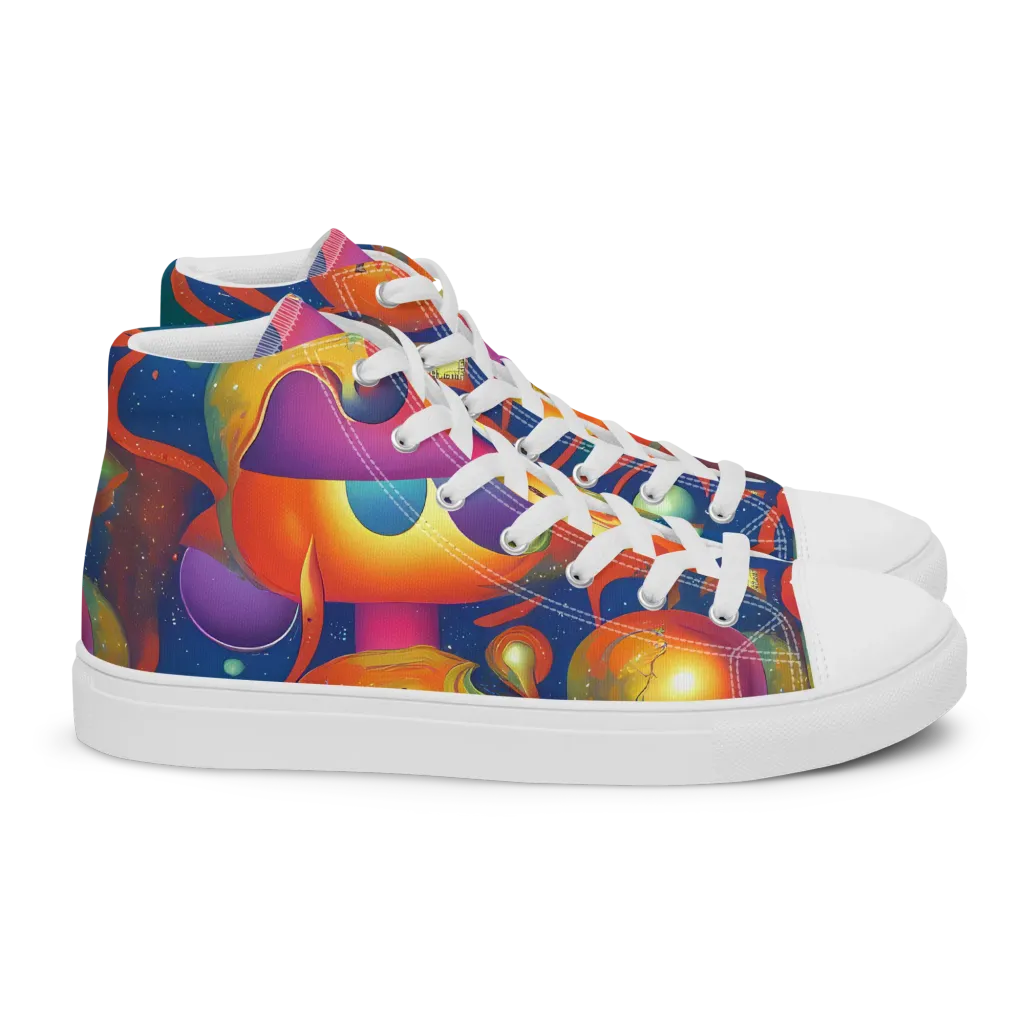 Dreams of Dimension on Women's High Top Canvas Shoes — Right