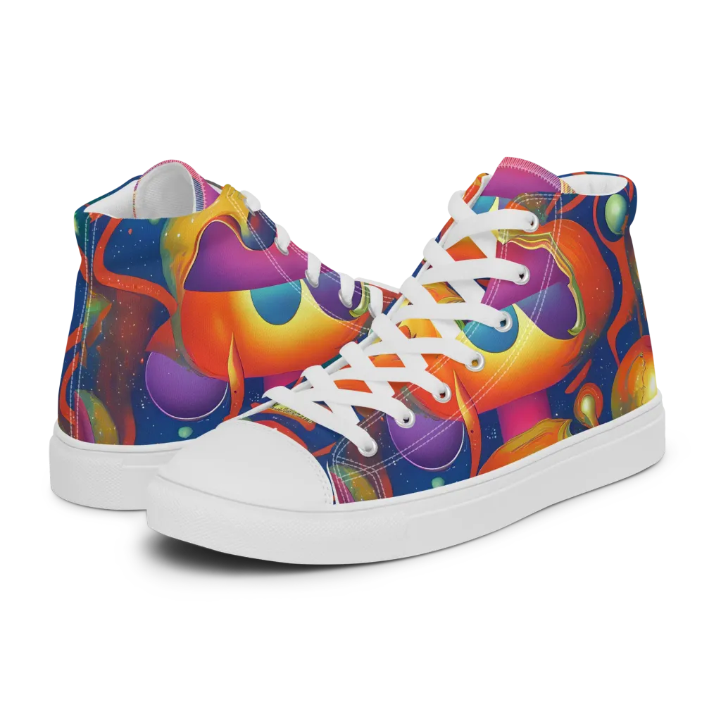 Dreams of Dimension on Women's High Top Canvas Shoes — Left