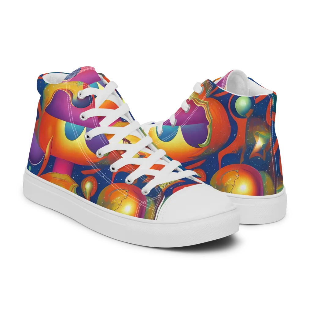Dreams of Dimension on Women's High Top Canvas Shoes — Right