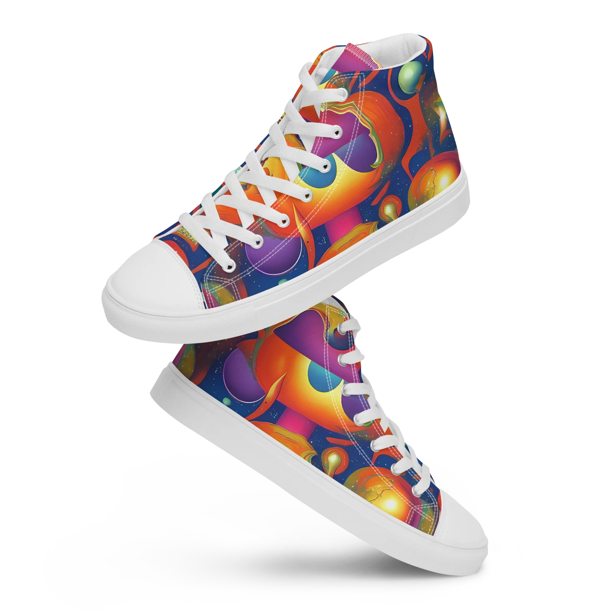 Dreams of Dimension on Women's High Top Canvas Shoes — Front
